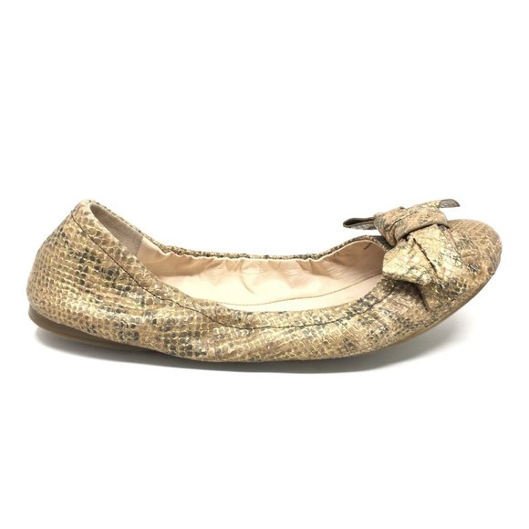 Prada Ballet Flats Shoes Size 40/10 US Gold Snake - Picture 3 of 10